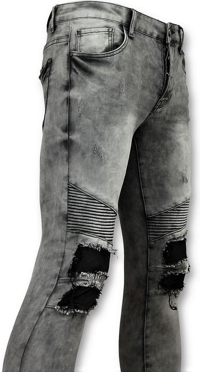 TRUE RISE Grijze heren spijkerbroek biker jeans - 3012-2 - Maten: 29