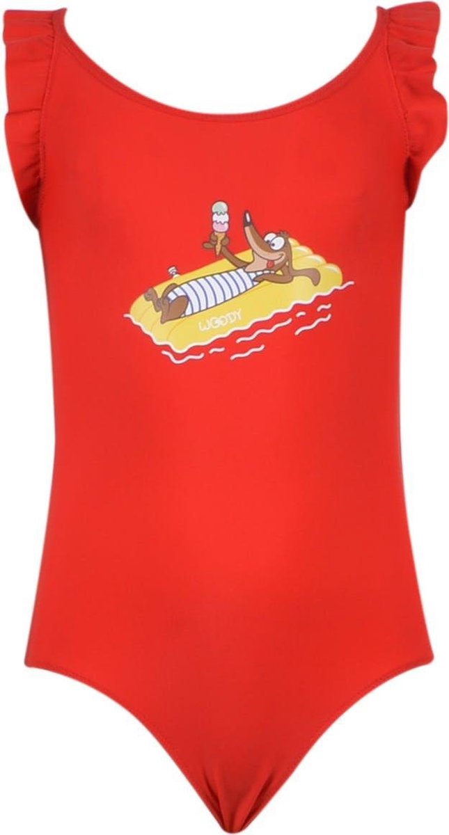 Woody badpak - felrood - hond - 201-1-ZWB-A/436 - maat 98