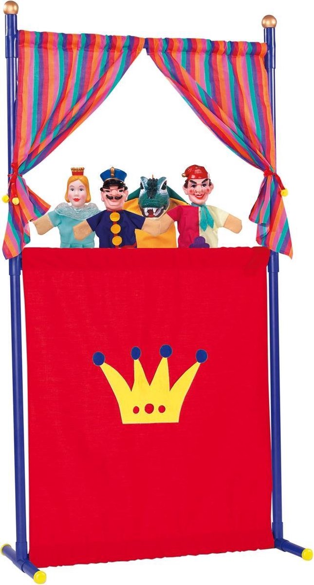 Simba - Poppenkast + 4 Handpoppen (132cm)