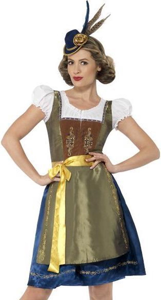 Bruine en groene dirndl jurk voor vrouwen - Volwassenen kostuums