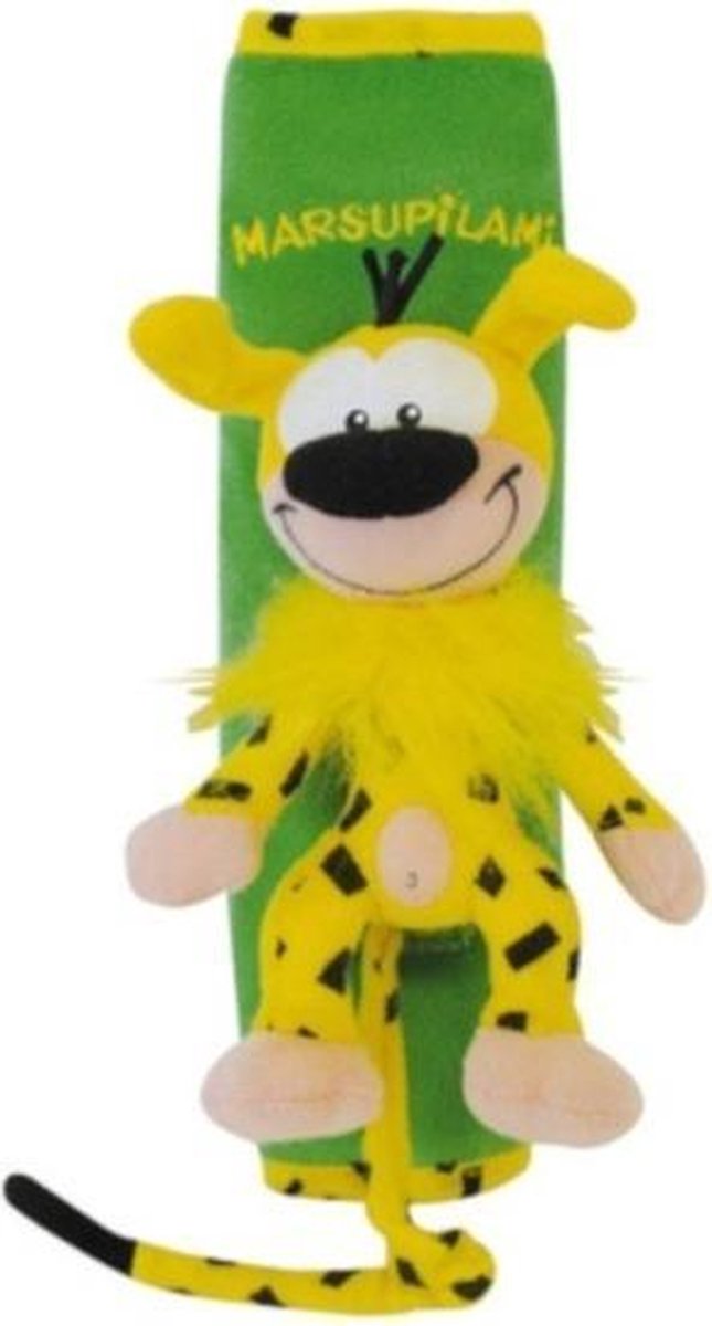 Pluche Marsupilami auto gordelhoes/gordelbeschermer 19 cm voor kinderen - Gordelkussen - Gordelbeschermhoezen - Auto accessoires