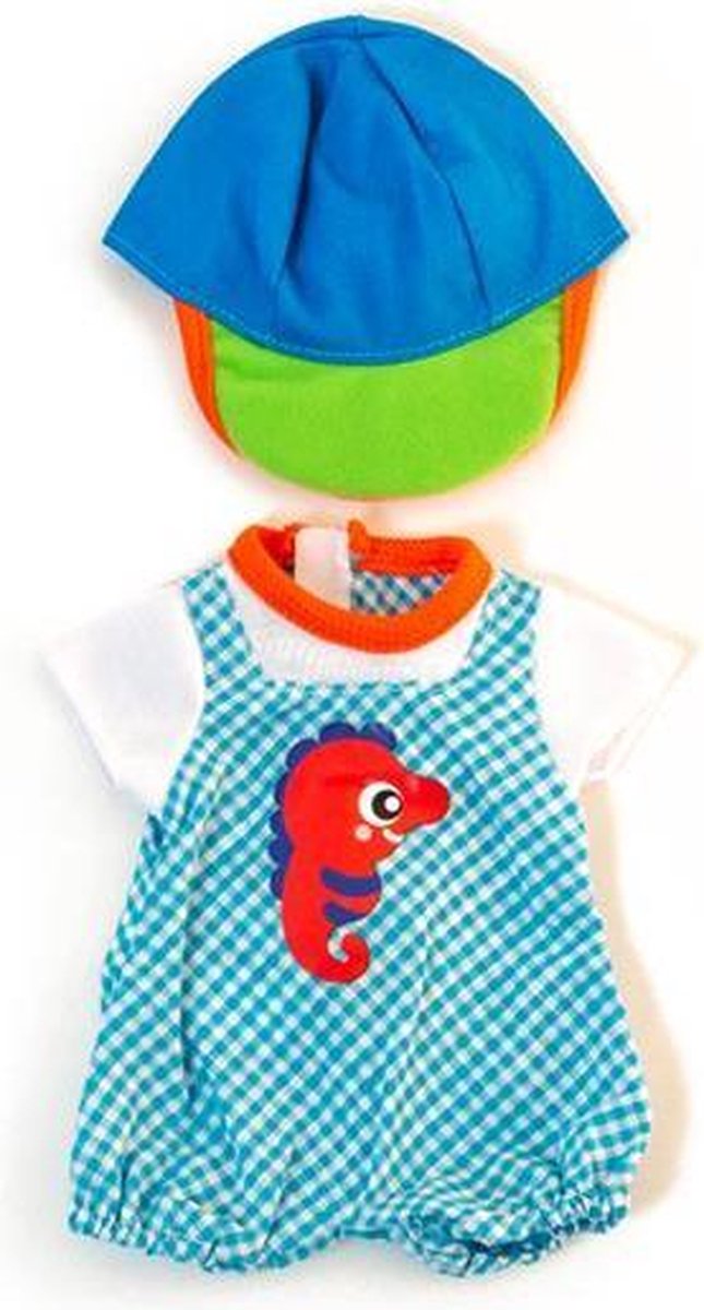 Miniland Poppenkleertjes Boy Junior 32 Cm Blauw/wit 2-delig