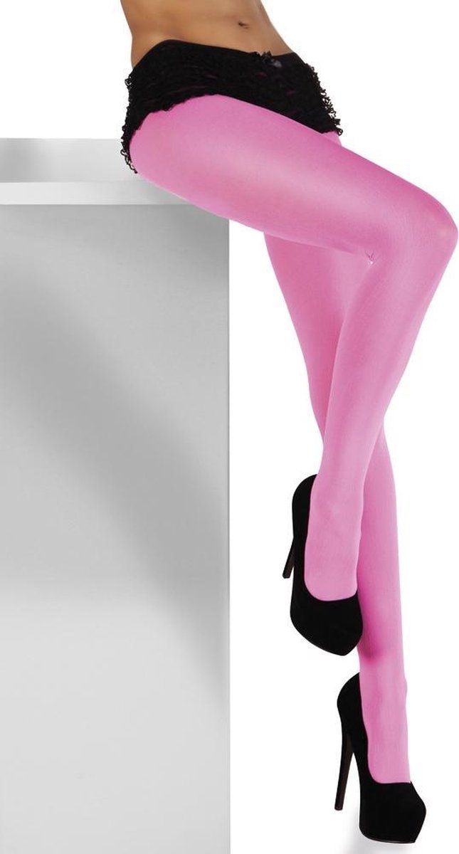12 stuks: Panty Opaque - neon roze