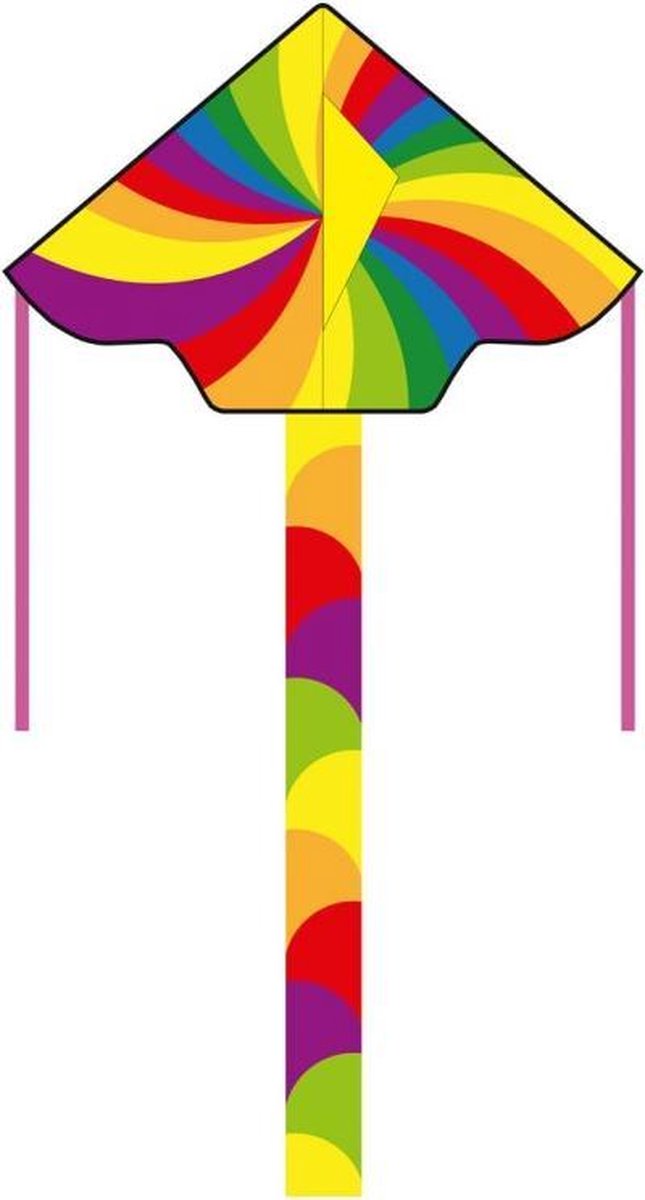 Eenlijnskindervlieger Simple Flyer 120 Rainbow Polyester
