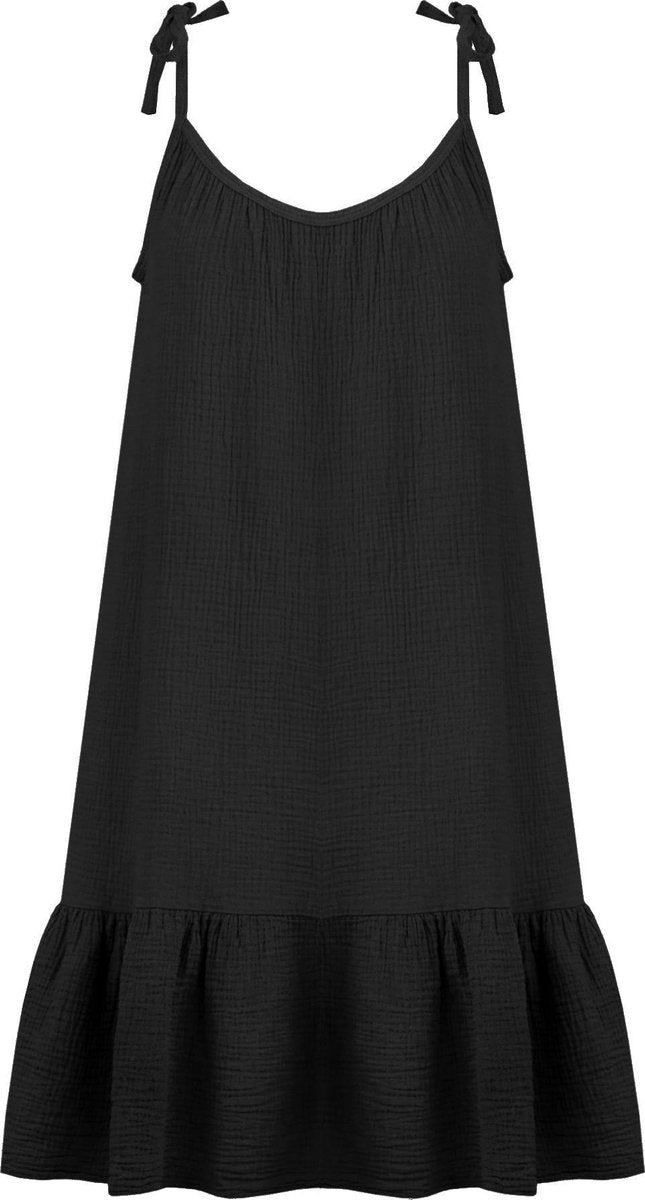 Tie straps dress black