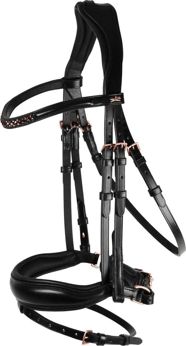 Schockemöhle Hoofdstel  Stanford S - Black-gold - full