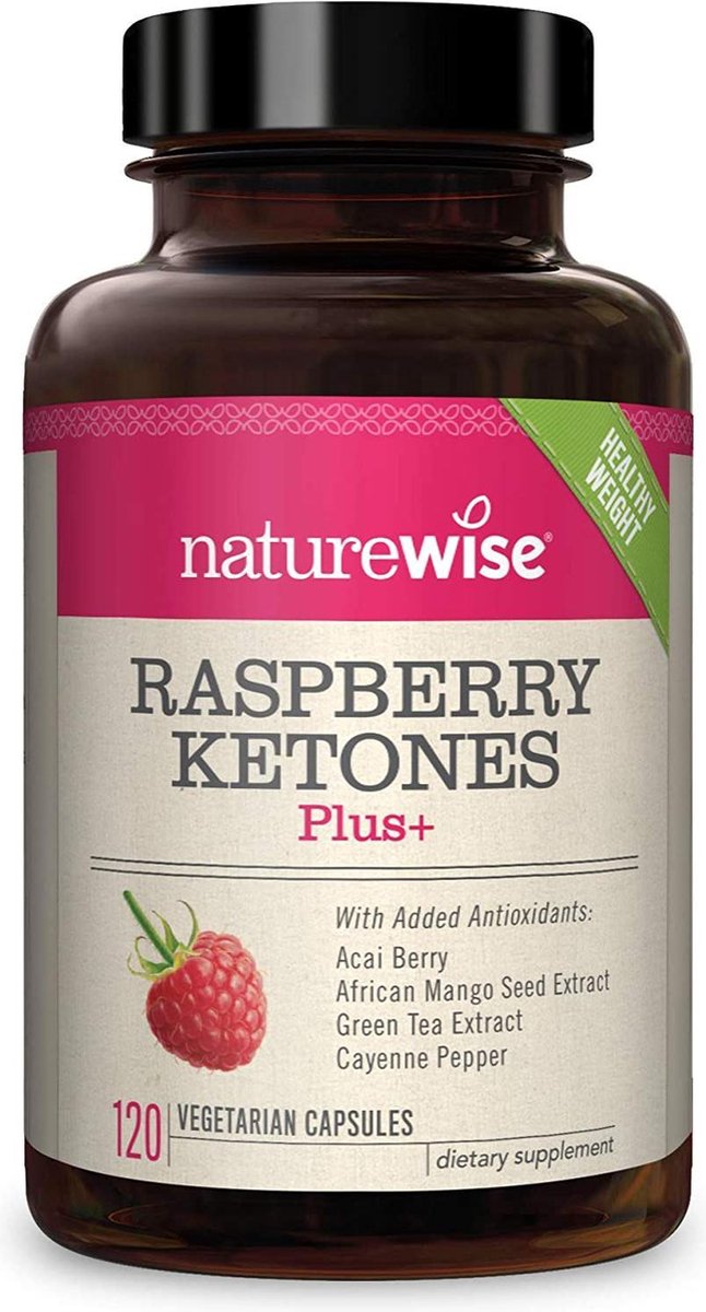 NatureWise – Framboos ketonen Plus 400mg – Voor gewichtsverlies – Eetlustremmer – 120 Capsules