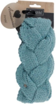 Hoofdband | Hoofdband vrouwen | Oorwarmers |Grofgebreide| One Size |Turquoise