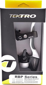 Tektro CL530TS+CL533RT V-brake remgreepset 4-vinger zwart/satijn  met bel (hangverpakking)