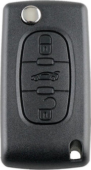Citroen - klapsleutel behuizing - 3 knoppen - middelste knop achterklep bediening - HU83 sleutelbaard met zijgroef - CE0536 met batterijhouder in de achterdeksel