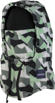 Poederbaas Poederbaas Fleece Balaclava Muts (Sport) - Unisex - groen/zwart/grijs