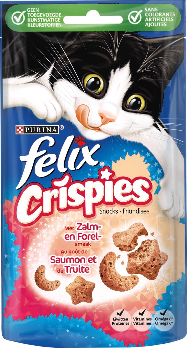 FELIX Crispies - Zalm & Forel - Kattensnack - 45 g