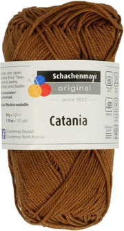 Schachenmayr Catania katoen bruin-hazelnoot 157. Pak met 10 BOLLEN a 50 GRAM. KL. NUM. 15507548.  INCL. Gratis Digitale vinger haak en brei toerenteller