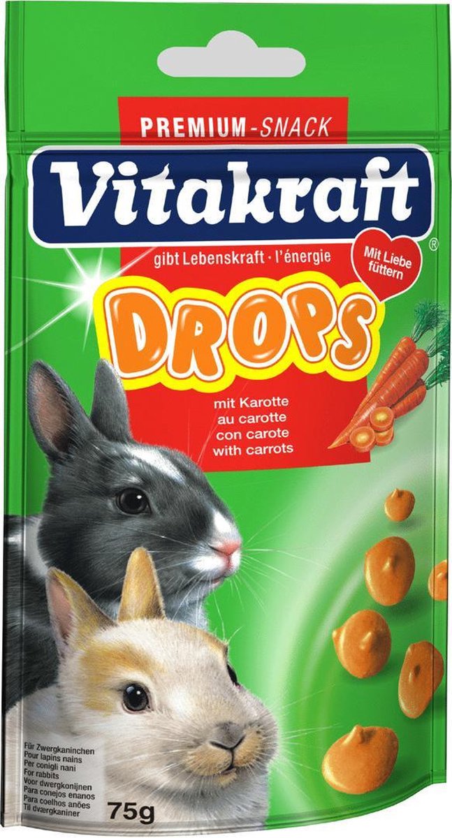 Vitakraft Worteldrops Knaagdiersnoepjes - 75 gr