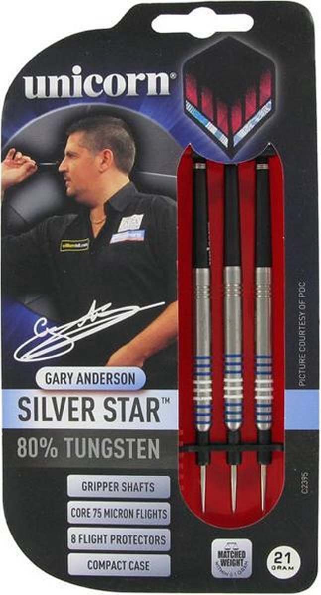Gary Anderson Silver Star - Dartpijl - 23 gram