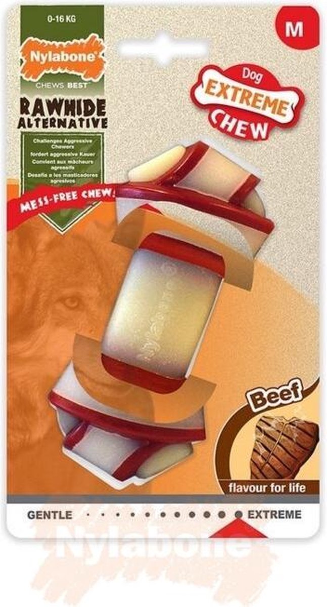 Nylabone Extreme kauwbot knoop - Smaak: Bacon & Kaas
