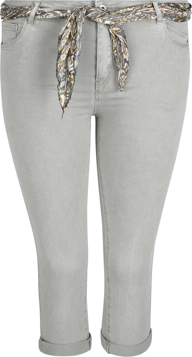 Cassis - Katoenen kuitbroek met foulardriempje - Kaki