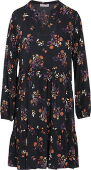 Cassis - Jurk met volants en bloemenprint - Violet