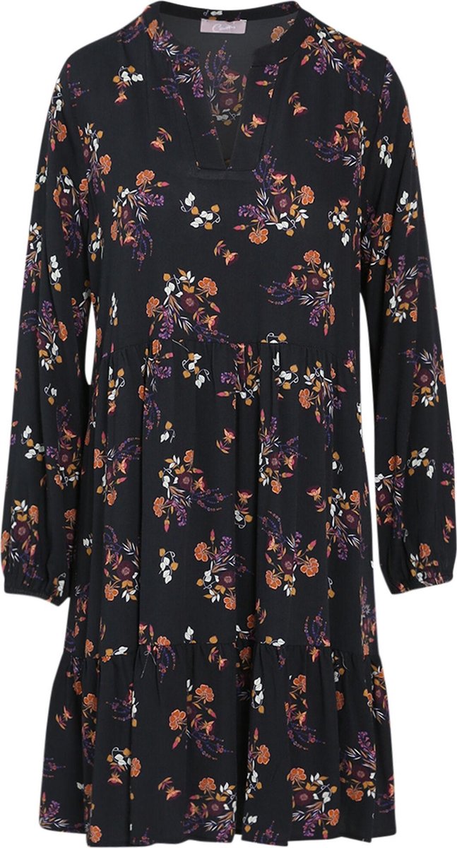Cassis - Jurk met volants en bloemenprint - Violet
