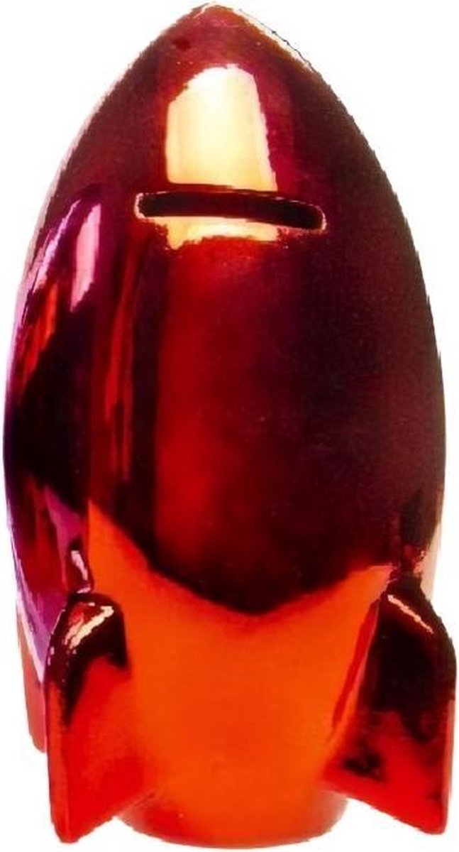 Lg-imports Raket Spaarpot Metallic 15 X 8 Cm Rood