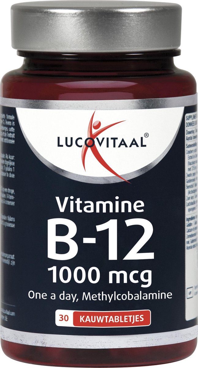 Lucovitaal Vitamine B12 1000 mcg Voedingssupplement - 30 kauwtabletten - bosvruchtensmaak