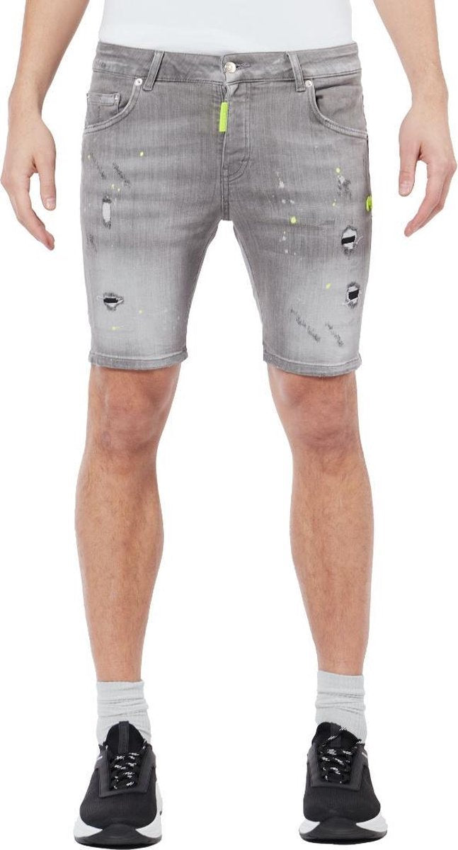 My Brand - Neon Yellow Denim Grey Shorts - Grijs - Maat: 31