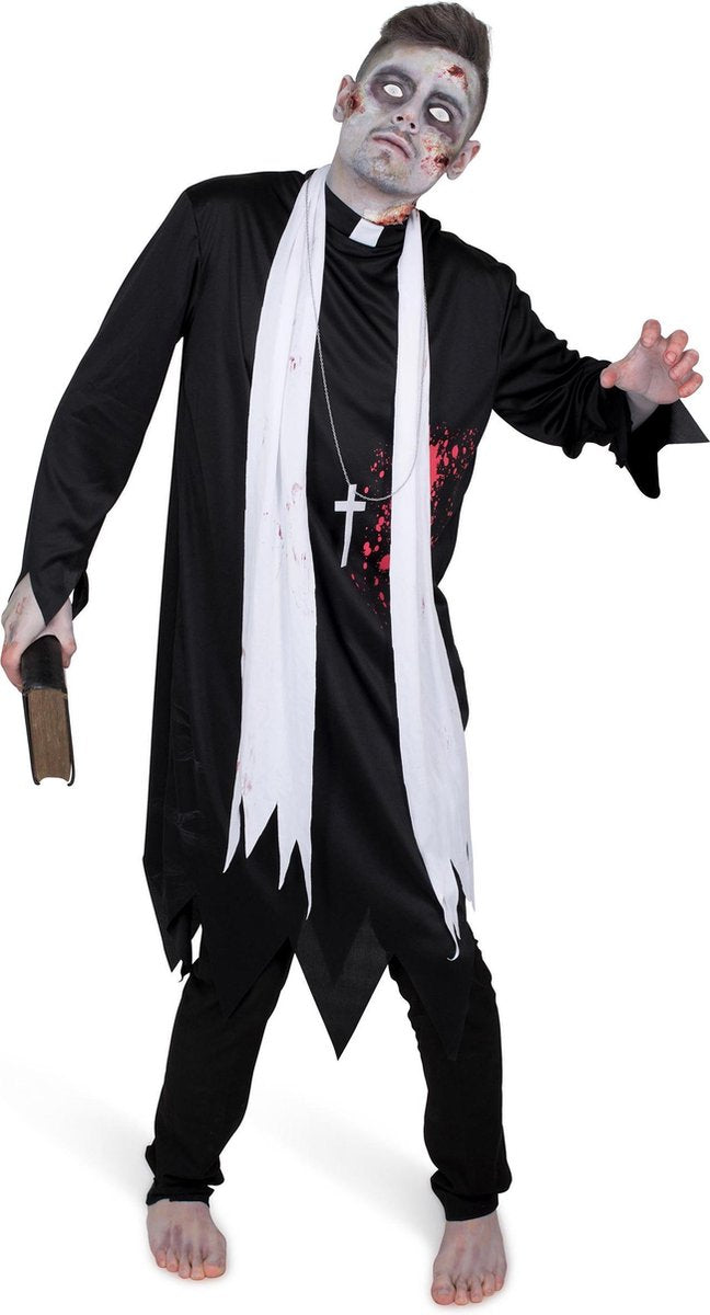 REDSUN - KARNIVAL COSTUMES - Zwart zombie priester gewaad voor mannen - XL - Volwassenen kostuums