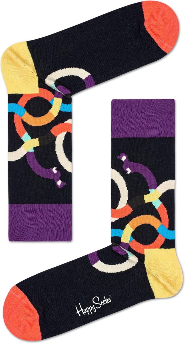Happy Socks Wiener Dog Sokken - Zwart/Multi - Maat 41-46