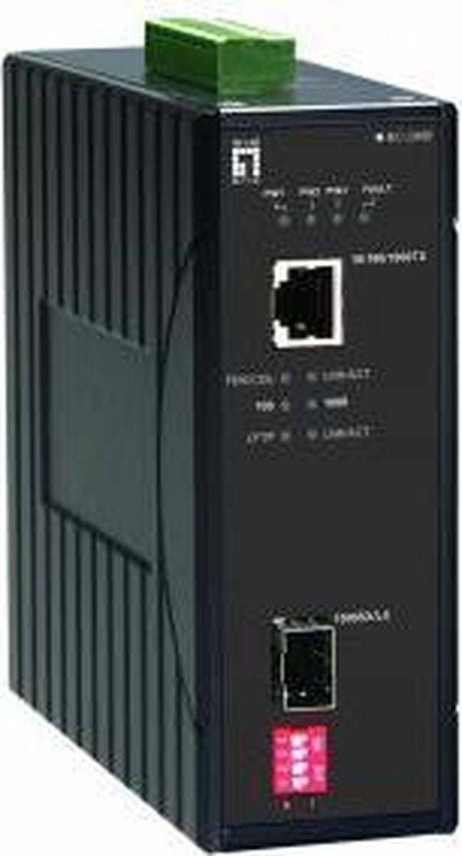 LevelOne IEC-2000 netwerk media converter 1000 Mbit/s Zwart