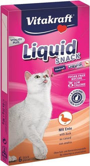 Vitakraft cat liquid snack eend & b-glucaan - 6 st - 1 stuks