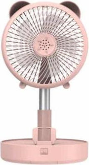 TM-520B intrekbare opvouwbare ventilator huishoudelijke draagbare desktop vloer kleine ventilator (roze)