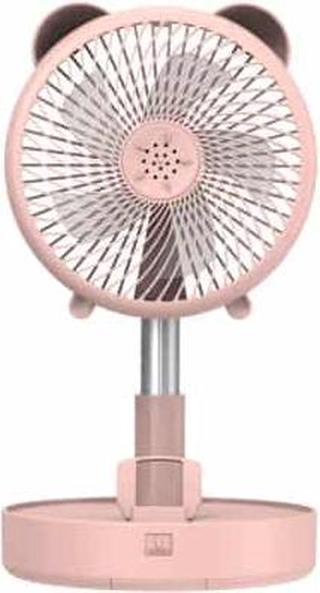 TM-520B intrekbare opvouwbare ventilator huishoudelijke draagbare desktop vloer kleine ventilator (roze)