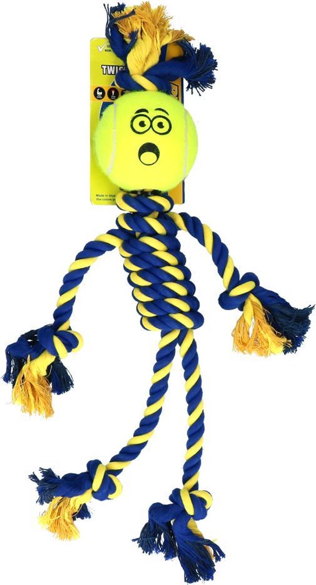 Braide Rope Giant Rasta Man met 10cm Tennis Ball