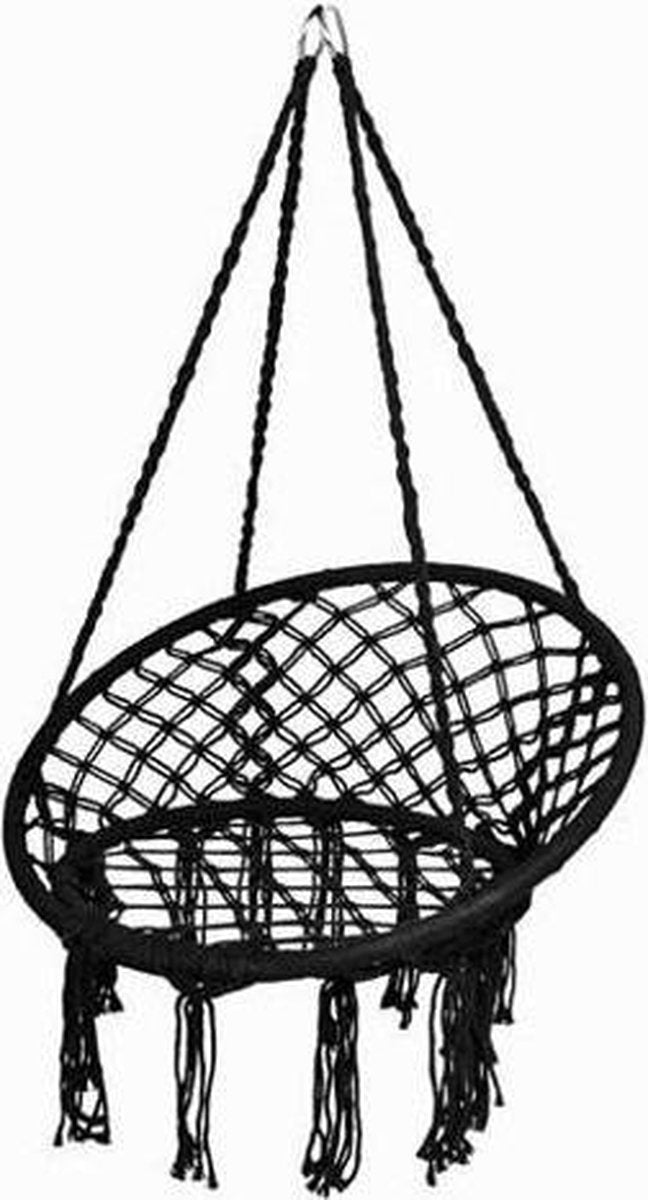 Baby Schommel Binnen - Babyschommel Babyzitje - Hangstoel voor Binnen & Buiten - Nestschommel - Plafondhanger -Schommel voor binnen - Tuinschommel - Schommelzitjes - Tuin Hangstoel - Polyester - Zwart