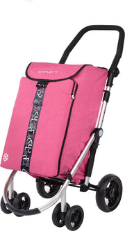 Carlett Lett 460 Cooler TXT Boodschappentrolley - 40 L - 4 wielen - opvouwbaar - koelvak - veiligheidsrem - Malva Roze