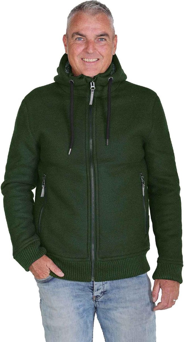 BJØRNSON Gebreid Wintervest Borgvoering Heren Olijfgroen - Maat 3XL - OSKAR