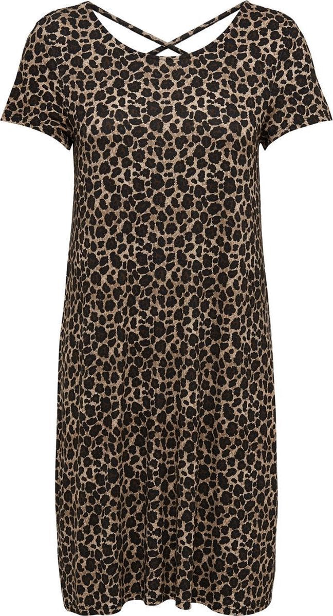 Onlbera Back Lace Up S/s Dress Jrs 15131237 Black/leo Print