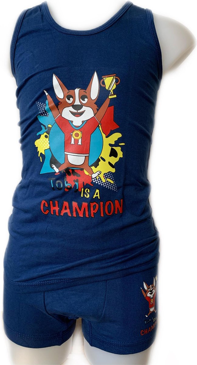 Embrator Jongens Ondergoedsetje Champion donkerblauw 140/146