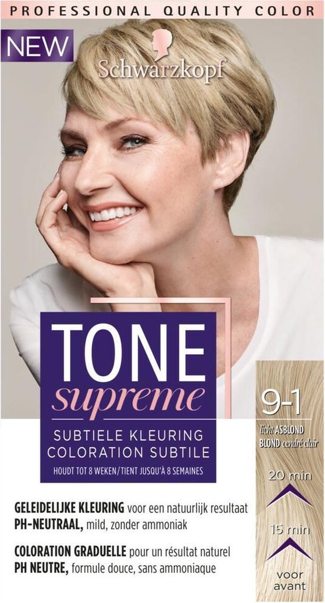 Schwarzkopf Tone Supreme 9-1 Licht Asblond 60 ml Haarverf - 1 stuk