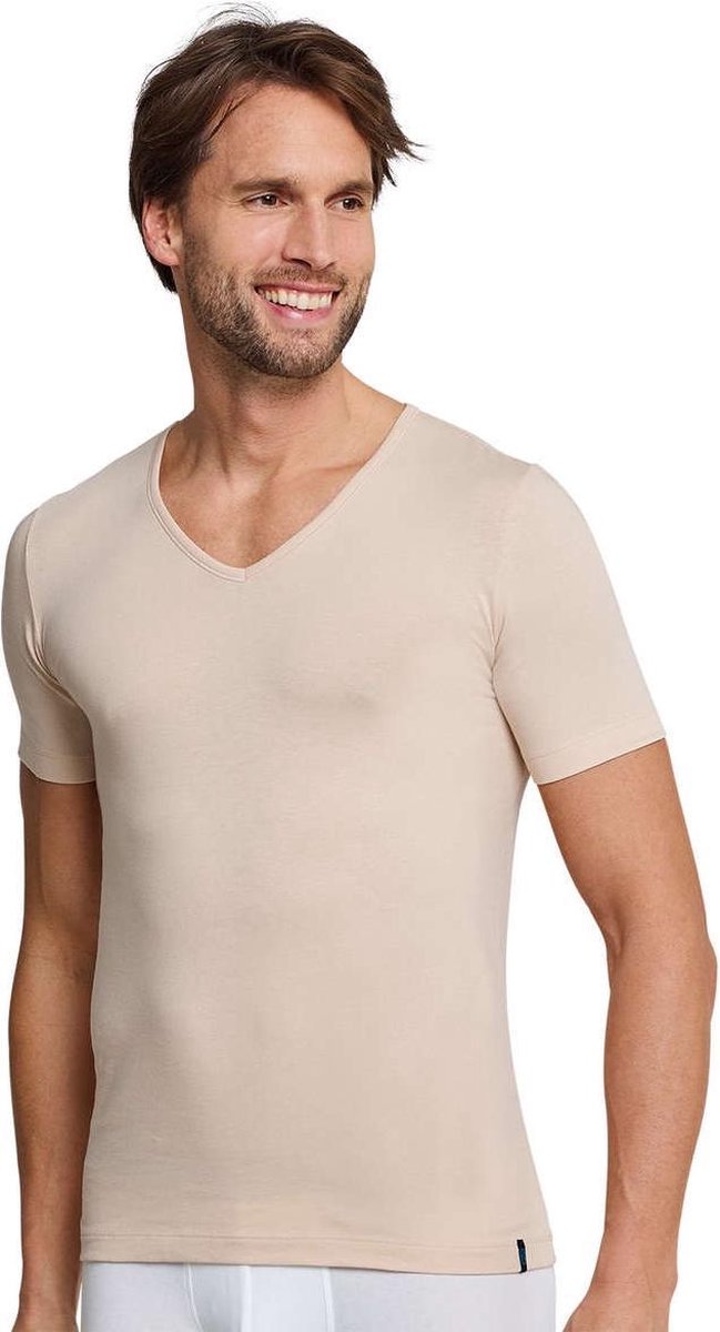 Schiesser 95/5 2P Heren Ondershirt - beige - Maat XL