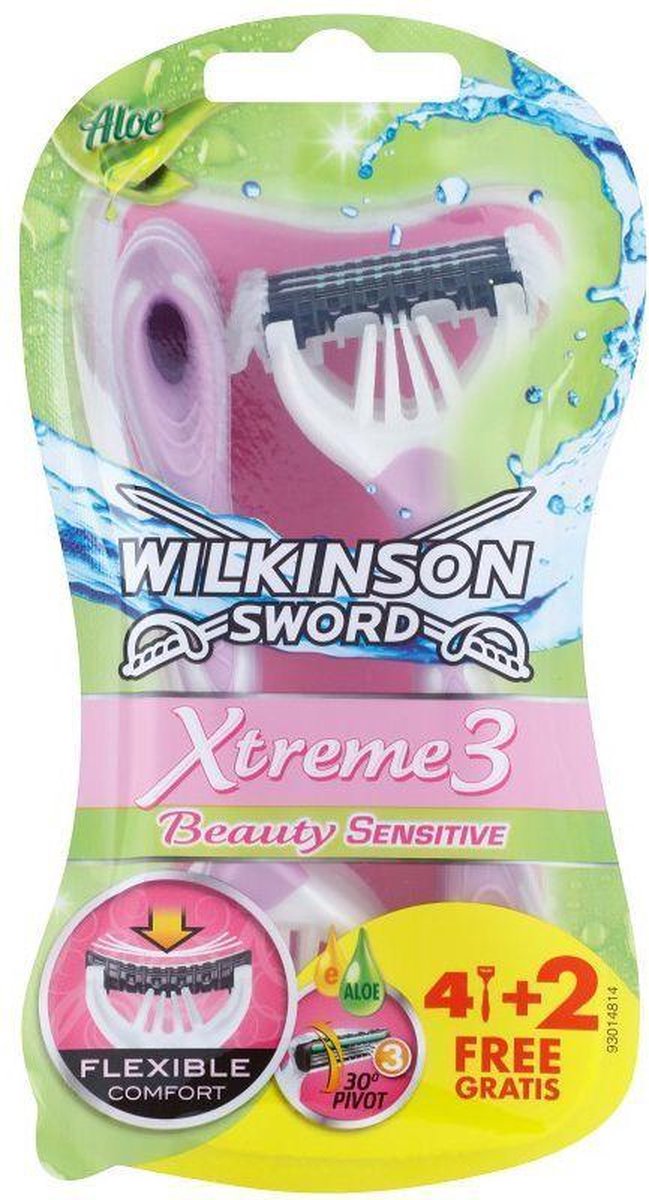 Wilkinson Wegwerpmesjes Women - Xtreme 3 Beauty Sensitive 6 Stuks