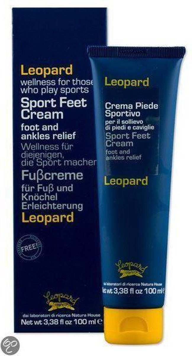 Leopard-Sport Voetcrème-verlicht voeten en enkels-100 ml.