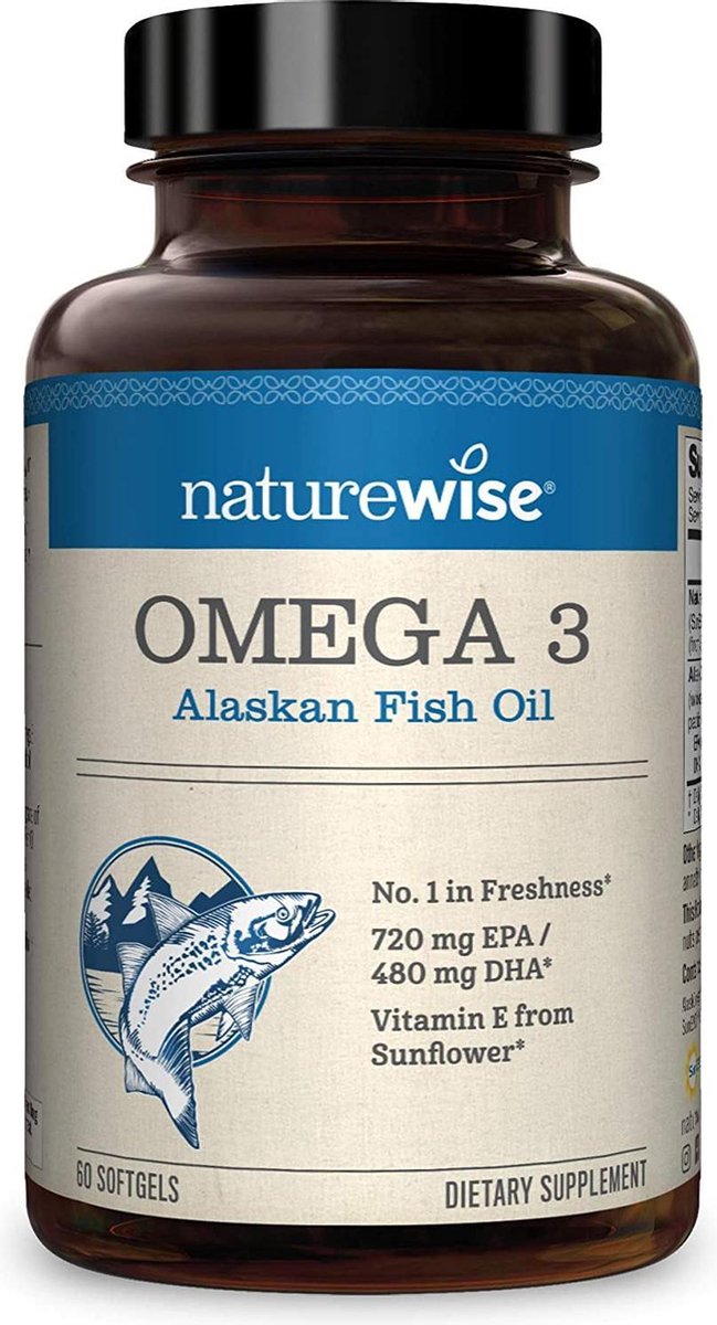 NatureWise - Omega 3 Wilde Alaska visolie 2000mg - (60 softgels)