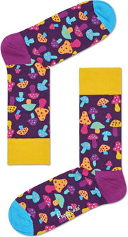 Happy Socks Shrooms Anniversary Sokken - Paars/Geel - Maat 36-40