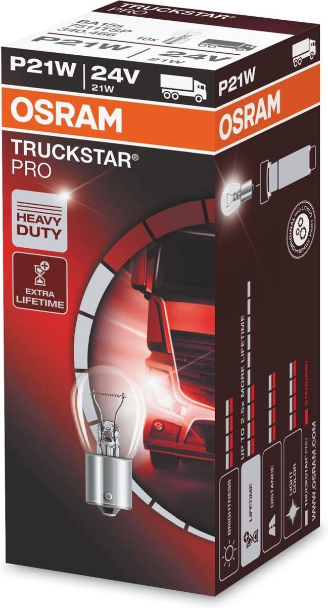 Osram TruckStar Pro 24v BA15s-P21W 7511TSP 1 lamp