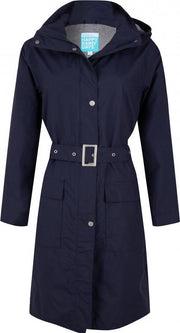 Donkerblauwe dames regenjas (Long Coat) Madonna van Happy Rainy Days XL
