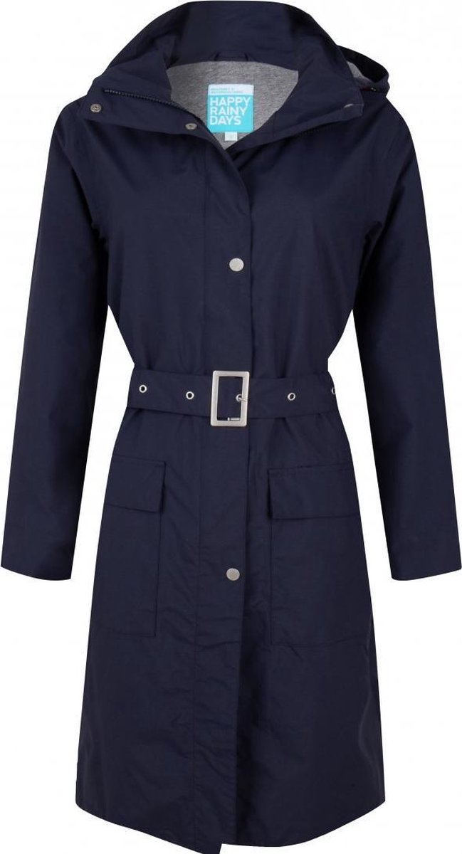 Donkerblauwe dames regenjas (Long Coat) Madonna van Happy Rainy Days XL