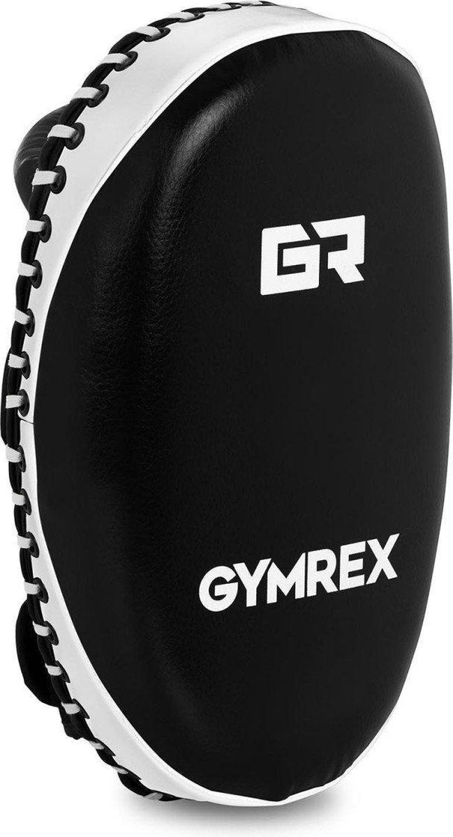 Gymrex Stootkussen - 350 x 210 mm - zwart - wit - witte naad