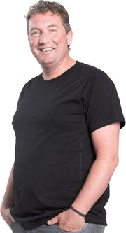 3XL 2pack T-shirt heren ronde-hals zwart | Grote maten ronde hals T-shirt | Buikmaat 129 -137 cm buikomvang | XXXL