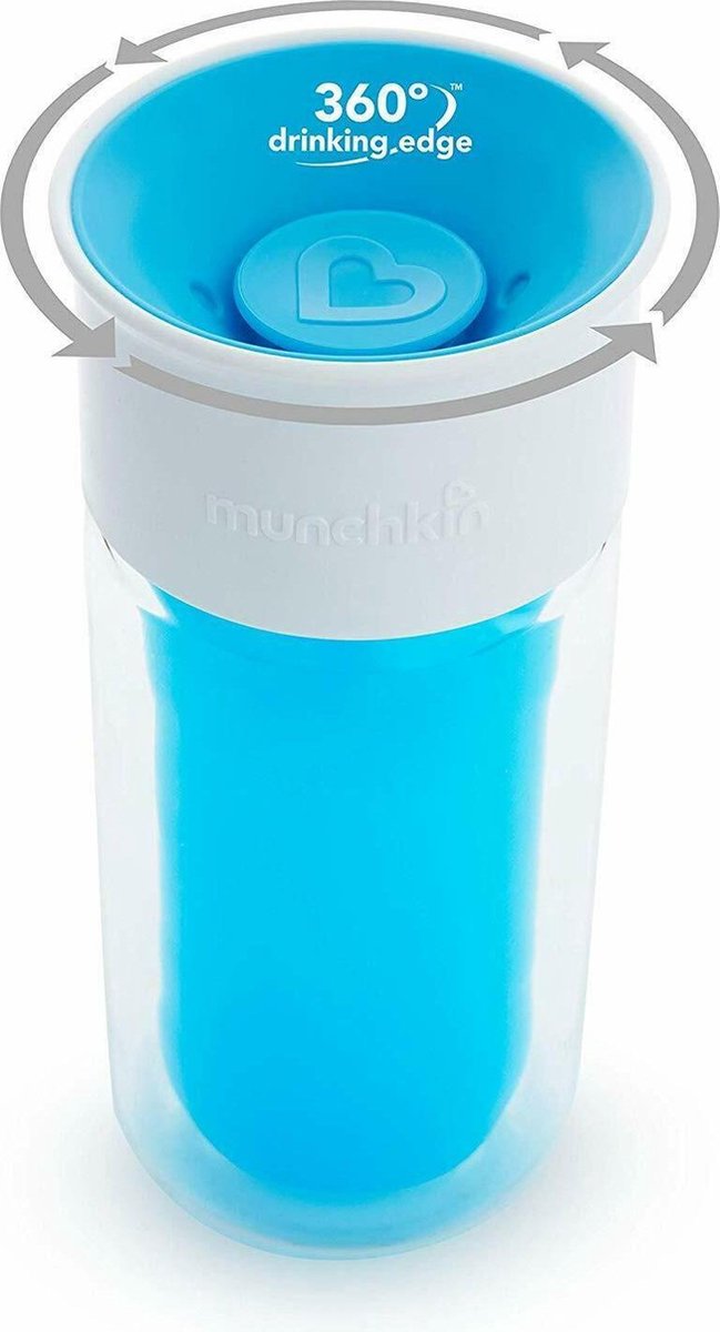 Munchkin Miracle 360 Isolerende Drinkbeker - Met personalisatie Sticker - Blauw